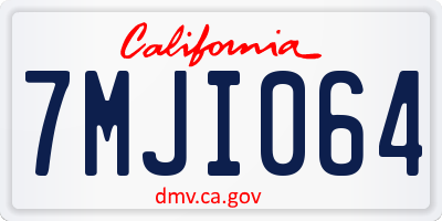CA license plate 7MJI064
