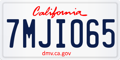 CA license plate 7MJI065