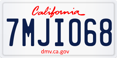 CA license plate 7MJI068