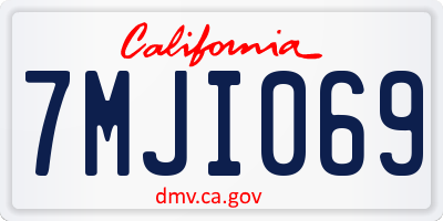 CA license plate 7MJI069
