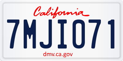 CA license plate 7MJI071