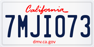 CA license plate 7MJI073