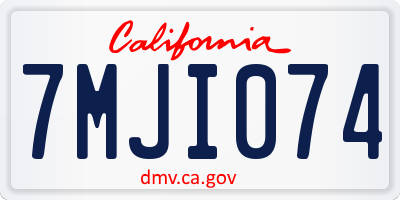 CA license plate 7MJI074