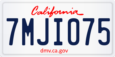 CA license plate 7MJI075