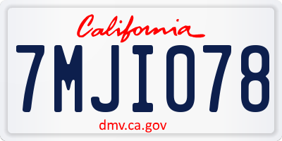 CA license plate 7MJI078