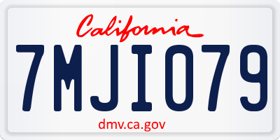CA license plate 7MJI079