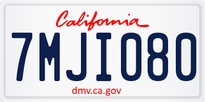 CA license plate 7MJI080