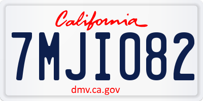 CA license plate 7MJI082