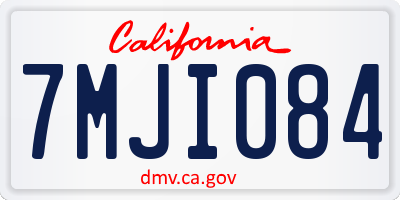 CA license plate 7MJI084