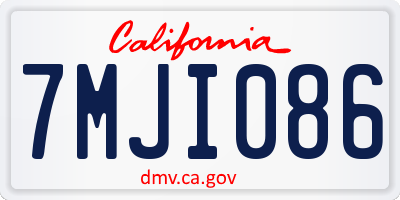 CA license plate 7MJI086