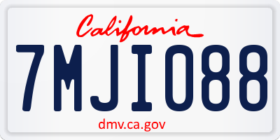 CA license plate 7MJI088