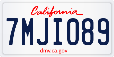 CA license plate 7MJI089