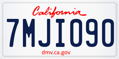 CA license plate 7MJI090