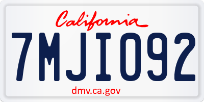 CA license plate 7MJI092