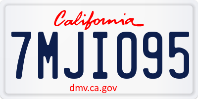 CA license plate 7MJI095