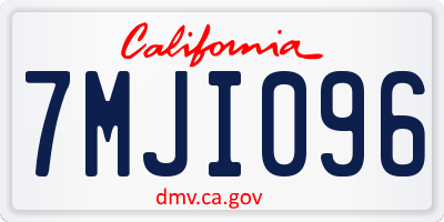 CA license plate 7MJI096