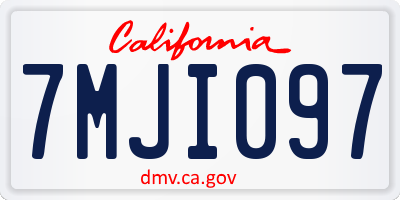 CA license plate 7MJI097