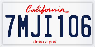 CA license plate 7MJI106