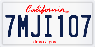 CA license plate 7MJI107