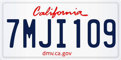 CA license plate 7MJI109