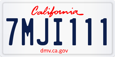 CA license plate 7MJI111
