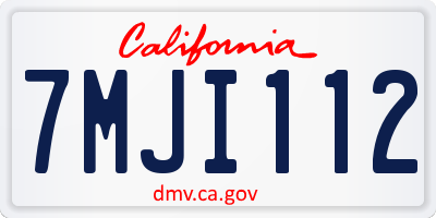 CA license plate 7MJI112