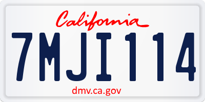 CA license plate 7MJI114