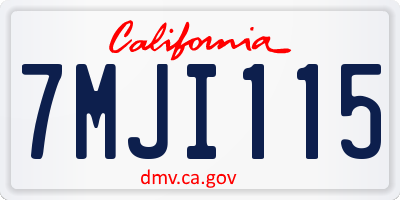 CA license plate 7MJI115