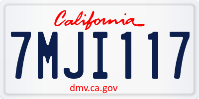 CA license plate 7MJI117
