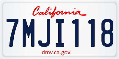 CA license plate 7MJI118