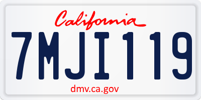 CA license plate 7MJI119