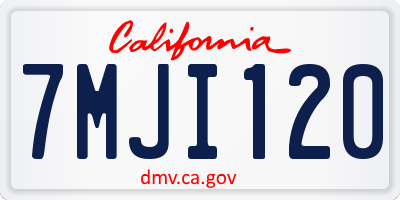 CA license plate 7MJI120