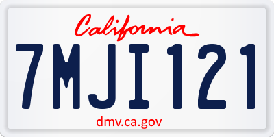 CA license plate 7MJI121