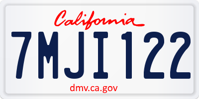 CA license plate 7MJI122