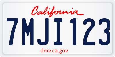 CA license plate 7MJI123