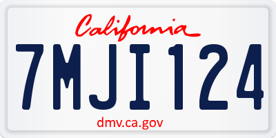CA license plate 7MJI124