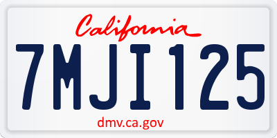 CA license plate 7MJI125