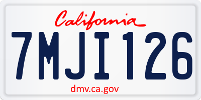 CA license plate 7MJI126
