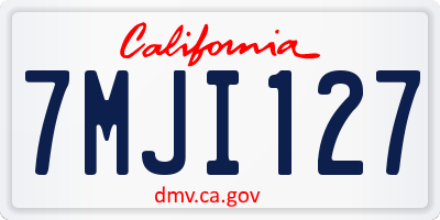 CA license plate 7MJI127