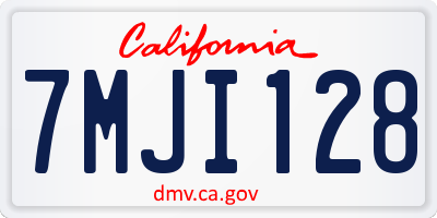 CA license plate 7MJI128