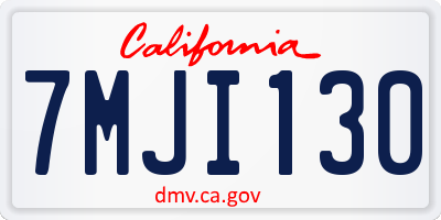 CA license plate 7MJI130