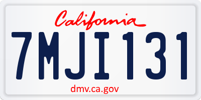 CA license plate 7MJI131