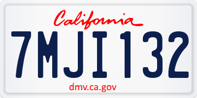 CA license plate 7MJI132