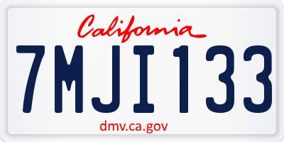 CA license plate 7MJI133