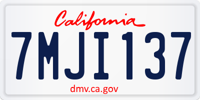CA license plate 7MJI137