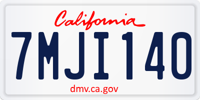 CA license plate 7MJI140