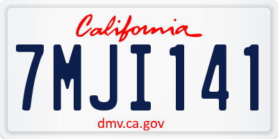 CA license plate 7MJI141