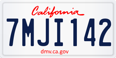 CA license plate 7MJI142