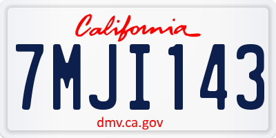 CA license plate 7MJI143
