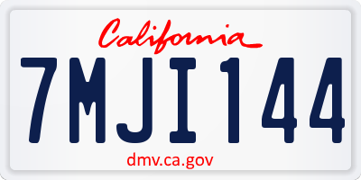 CA license plate 7MJI144
